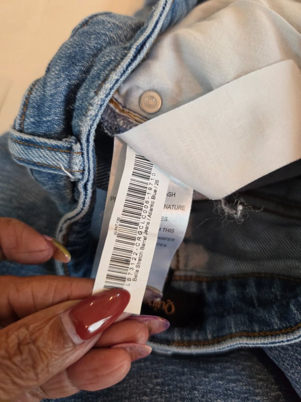Quince Bella Stretch Barrel Jeans in Atlantic Blue Size 26 - Picture 5 of 11